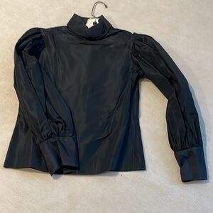 Black Taffeta Women's Blouse Vintage